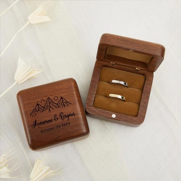 Suministros de fiestas Caja de anillo de boda personalizada Propuesta de doble tragamonedas de tragamonedas