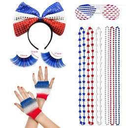 Fournions de fête Pessenar American Flag Bandband Bow Patriotic 4 juillet Accessoires de cheveux