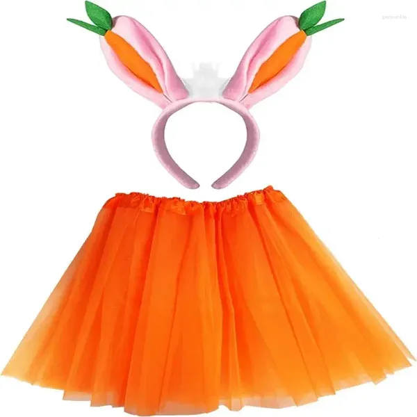 Party Supplies Pessenar Orange Tutu Jupe et Bandreau d'oreille de carotte pour Epesenar Halloween Cosplay Faven Costume Assesories