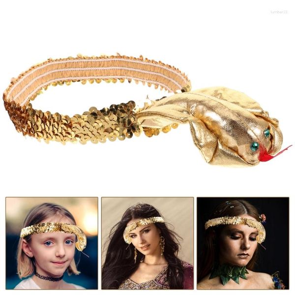 Suministros para fiestas, diadema egipcia de Faraón, Aro para el pelo con forma de serpiente, soporte para Halloween, tocados de carnaval para adolescentes y adultos