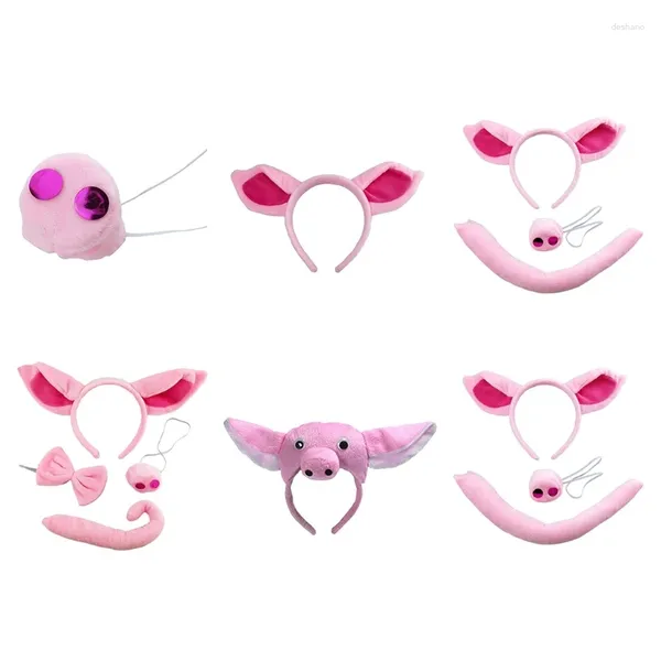 Fournions de fête Pig Bandau bandeau de nez de nez rose Piggy Cosplay accessoires Costumes accessoires