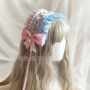 Feestartikelen Roze Blauw Paars Lolita Haarband Heavenly Maiden Cherry Tea Bow Hoofdband Haarspeld Cosplay Sweet Girl Fairy Clip Hoofdtooi