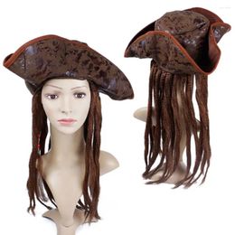 Suministros de fiesta Pirate Hat Wig Adultos de cosplay Accesorios de anime