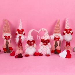 Feestartikelen Pluche GNOME Pop Valentijnsdag Decoraties met Hart Holiday Home Showcase Decoratie Faceless Dolls