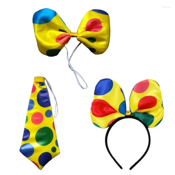 Suministros de fiesta Polka Clown Tie Bow Disfraz Circus Cosplay Cosplay Vestido de Halloween T8NB