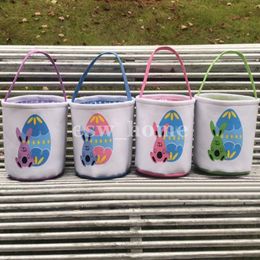 Feestartikelen Draagbare Duurzame Pasen Leuke Mand Bunny Printing Ei Gift Opslag Canvas Tote Handtas Emmer Tas Decoraties