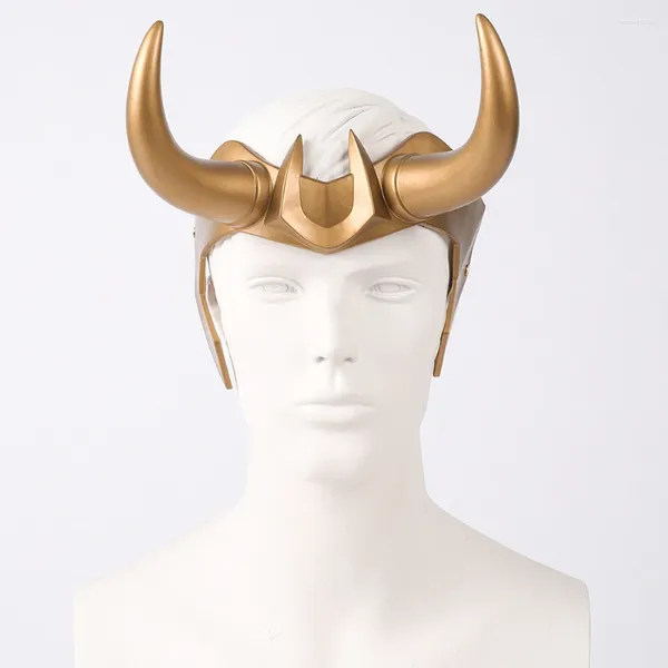 Suministros de fiesta Ragnarok Loki casco cuernos máscara de corona de látex accesorios de disfraz de Halloween para adultos hombres mujeres Anime