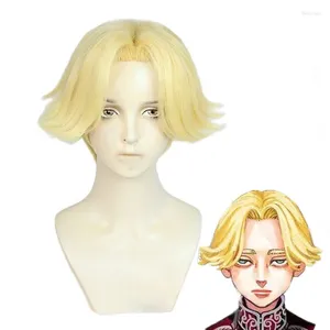 Fournitures de fête Seishu Inui Cosplay perruque Anime Tokyo vengeance blond doré résistant à la chaleur cheveux synthétiques Halloween carnaval casquette