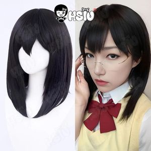 Suministros de fiesta Shimizu Kiyoko Cosplay peluca Anime Haikyuu HSIU 45cm negro pelo largo gorro sintético