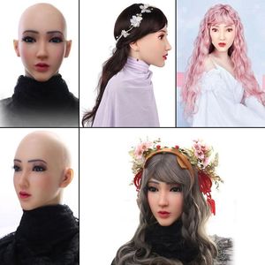 Couvre-tête en Silicone, fournitures de fête, maquillage, masque de beauté pour travesti, Collection réaliste, homme à femme, complet