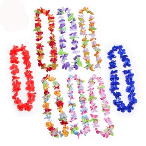 Guirlande de fleurs hawaïennes en soie, fournitures de fête, couronne Lei, produits de pom-pom girl, collier hawaïen XB1