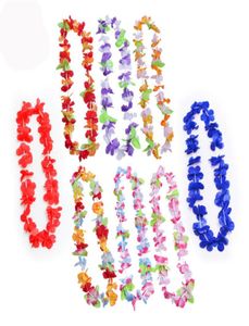 Fournitures de fête, guirlande de fleurs hawaïennes en soie, couronne hawaïenne, produits de pom-pom girl, collier hawaïen XB18963013