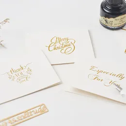 Feestbenodigdheden Eenvoudig stempelen Dank u Card Business Holiday Gift Creative Decoration Christmas inclusief envelope Reed