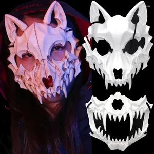 Masque de Costume de crâne, fournitures de fête, demi-visage, Dragon, tigre, homme, loup, accessoires de Cosplay d'horreur, outil de déguisement d'animaux pour Unixse