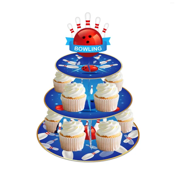 Suministros para fiestas, bolos deportivos, juego temático, soporte de exhibición para pasteles, soporte para cupcakes de 3 capas, bandeja de cumpleaños para Baby Shower, decoración de favores