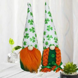 Feestartikelen St. Patrick's Day Green Hat Faceless Doll Irish Festival Decoraties Home Decor Desktop Ornamenten