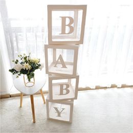 Fournitures de fête Staraise Transparent Lettre A-Z Boîte Personnalisée Nom De Bébé Ballon Fille Garçon Douche Décorations 1er Anniversaire Décor