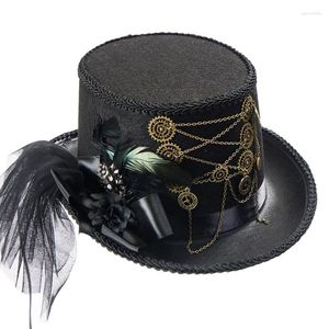 Party Supplies Steampunk Gears Chains Top Hat Lolita Gothic Feather Veil Costumes Halloween Costumes Fedroa