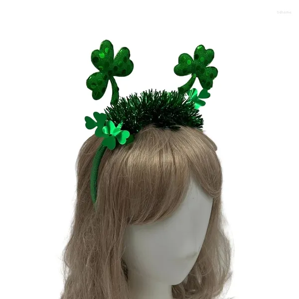 Suministros de fiesta Diadema de flores de Stpatrick Shamrock para reuniones familiares Celebración de carnaval Props de cabeza de cabeza