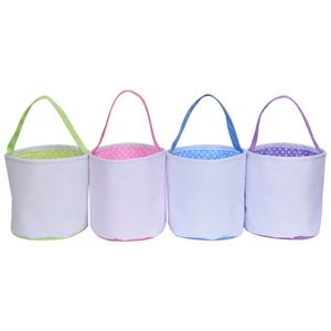 Suministros para fiestas Sublimación en blanco DIY Bolsa de regalo de Pascua Cestas Bolsas Celebración Bolsa de almacenamiento de Navidad Bolso para niños Caza Dulces I0110