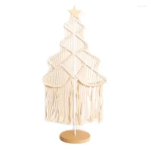 Fournitures de fête SV-macramé tissé à la main, ornements d'arbre de noël, pompon artistique bohème pour décoration de fenêtre de bureau