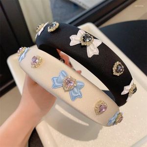 Feestbenodigdheden Sweet Lolita Fairy Hair Band Vintage Women Elegant Diamond Headwear Advanced Design Satin All-Daily Jewelry