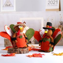 Suministros para fiestas Decoraciones de pavo de Acción de Gracias Adornos de mesa Otoño Otoño Día de la cosecha Hogar Sala de estar Cocina Estante Decoración PHJK2111