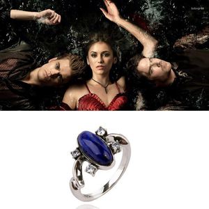 Feestartikelen The Vampire Diaries Ring Elena Caroline Katherine 925 Sterling Zilveren Vrouwen Sieraden 1:1 Blauw Lapis Lazuli