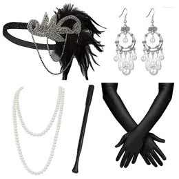 Party Supplies Topparty 1920S-Great-Gatsby-Accessories Set Flapper-Headpiece-Headband Perle Collier Gants Porte-cigarette