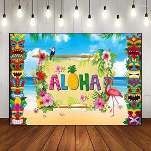 Fournitures de fête Tropical Hawaiian Tiki Bar Cover Mur suspendu Summer Aloha Luau CONDITEUR DE CARBAL