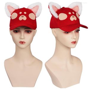 Feestbenodigdheden draaien cos rode panda cosplay hoed cap Halloween carnaval kostuumaccessoires