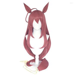 Articles de fête Uma Musume jolie Derby Mihono Bourbon Cosplay perruque longues oreilles droites Halloween cheveux synthétiques résistant à la chaleur