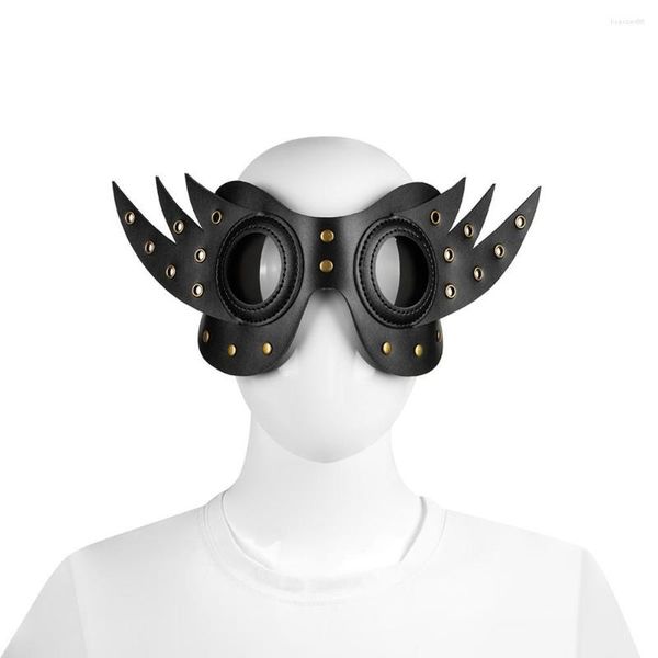 Articoli per feste Unisex in pelle PU nera Giochi di carnevale Steampunk Maschera a becco Puntelli anime per adulti Accessori cosplay di Halloween Abbigliamento da discoteca