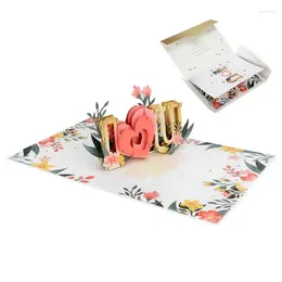 Party fournit la carte de la fête des mères Bouquet floral cartes de vœux pour maman sympathie Get Well femme grand-mère mémorable je t'aime 3D