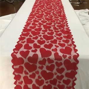 Nappe imprimée cœur pour la saint-valentin, fournitures de fête, chemin de Table, dîner de mariage, Banquet, décoration de la maison