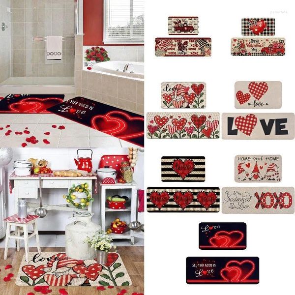 Fournitures de fête Saint-Valentin Welcome Welcome Dormats Home Carpets décor Carpet Room Red Heart en forme de lettre Festival