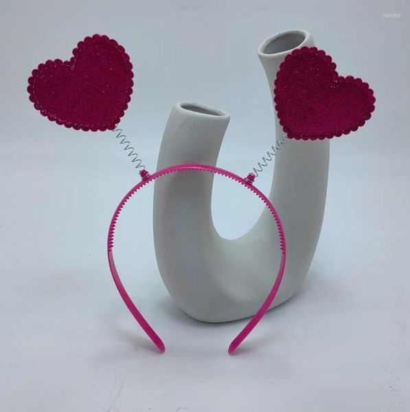 Suministros para fiestas Día de San Valentín Diadema Corazón rojo Primavera Cabeza Boppers Antena Aro para el cabello Diadema divertida Accesorios de vacaciones Regalos