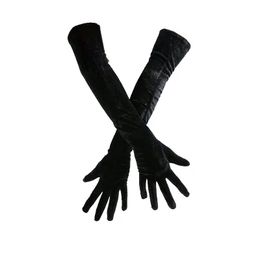 Fournitures de fête Velours Élastique Cosplay Gants Longueur 52cm Femmes Halloween Sur Coude Longueur Sexy Soirée Célébrité Dîner Performance Gants De Mariage