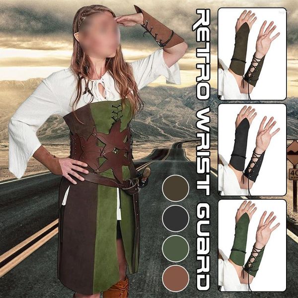Garde-poignet de chevalier Viking, fournitures de fête, en cuir médiéval, bras Renaissance, chasse, tir, accessoires de Cosplay rétro
