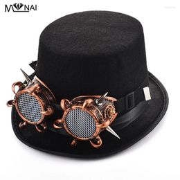 Party Supplies Vintage Steampunk Gear Rivet Goggles Floral Black Top Hat Style Fedora Headwear Gothic Lolita Cosplay