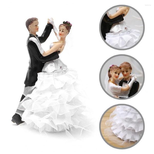 Suministros para fiestas Figuritas de pareja de bodas Estatua ligera Dulce Encantadora Mano de obra fina Adorno para pasteles de boda