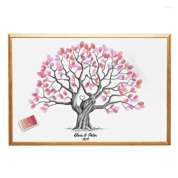 Fournitures de fête Livre d'amis de mariage Alternative Arbre Graduation Empreinte Toile digitale Afficher Créatif DIY Créable Cadeau