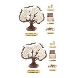 Fournitures de fête Décoration du livre d'or de mariage Signe Top Unique avec des feuilles vierges Ornement pour la cérémonie de réception anniversaire
