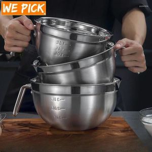 Party Supplies Wepick Baking Roestvrijstalen fruitbommen met handvat metalen bloem ei mengbekken Keuken servies