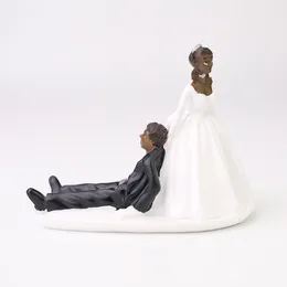 Fourniture de fête Blanc Blanc Black Couleur mariée et gâteau de marié Toppers Cake the Runaway Funny Decorating Topper