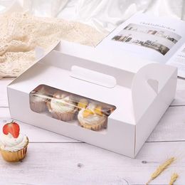 Party Supplies White Cardboard 12 Cupcakes Packaging Box Of Portable Cup Cake Egg Tarts Baked Muffin Boxes