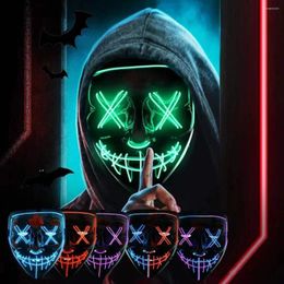 Feestartikelen Draadloos Halloween Neon Led Purge Mask Masque Maskerade Maskers Licht Grow In The Dark Horror Gloeiend