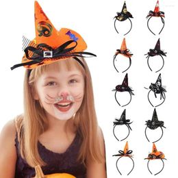 Fournions de fête Chapeau de sorcière Pumpkin Bandeau en forme de bouchette pointue Halloween Facteurs décoration pour les enfants et les adultes Cosplay Hairband