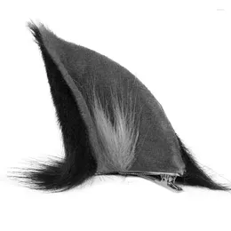 Épingle à cheveux en forme d'oreille de loup, fournitures de fête, Cosplay, dessin animé, pince à bec de canard, coiffure, couleur grise, Barrettes pour adultes unisexes