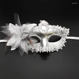 Feestbenodigdheden vrouwen sexy kanten veer bloemen oogmaskers voor maskerade dance kostuum Halloween dame half gezicht masker decor accessoires